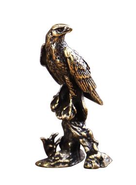 新品袖珍实心黄铜k鹰小摆件大展宏图铜鹰手把件铜器微雕仿古铜件