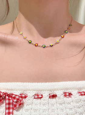 梦露花园多巴胺彩色雏菊项链
