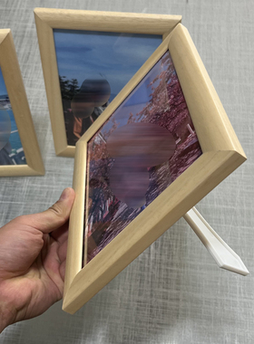 实木相框桌面带支撑装饰画定制高清打印摆件礼物家庭纪念画框装裱