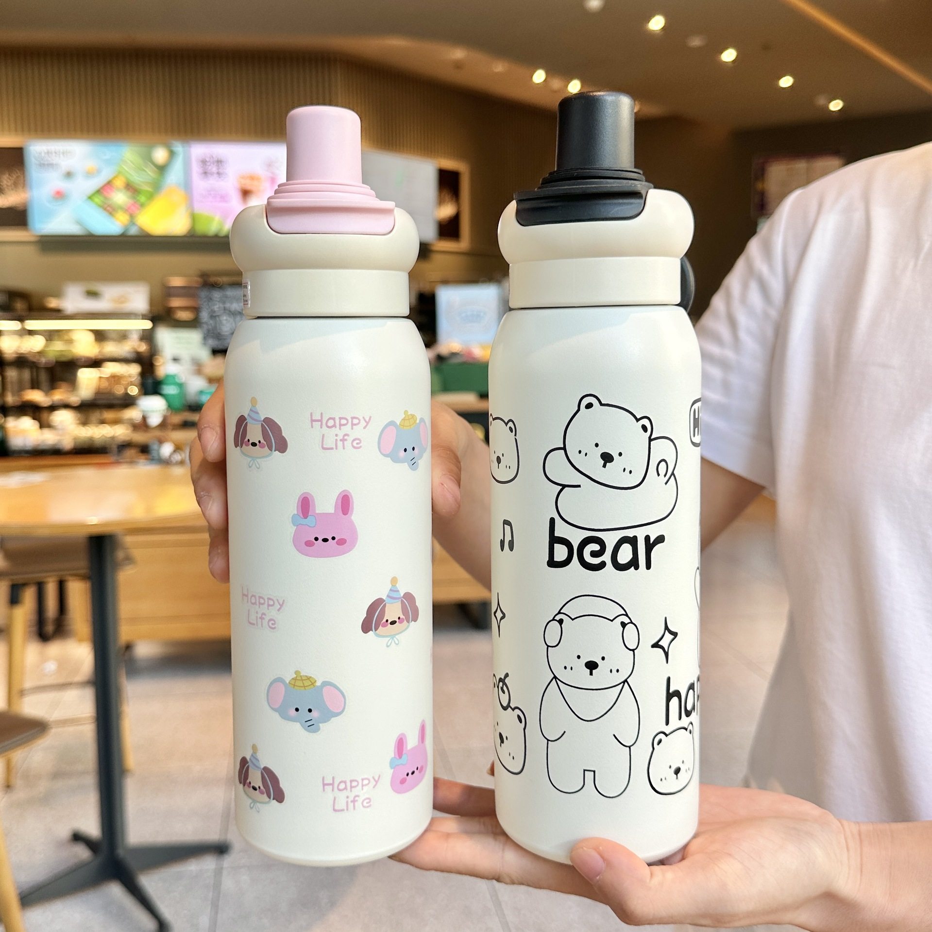 儿童吸管保温杯女生高颜值316不锈钢大容量儿童水杯学生上学杯子,淘宝优惠券,粉丝福利购,淘宝优惠卷