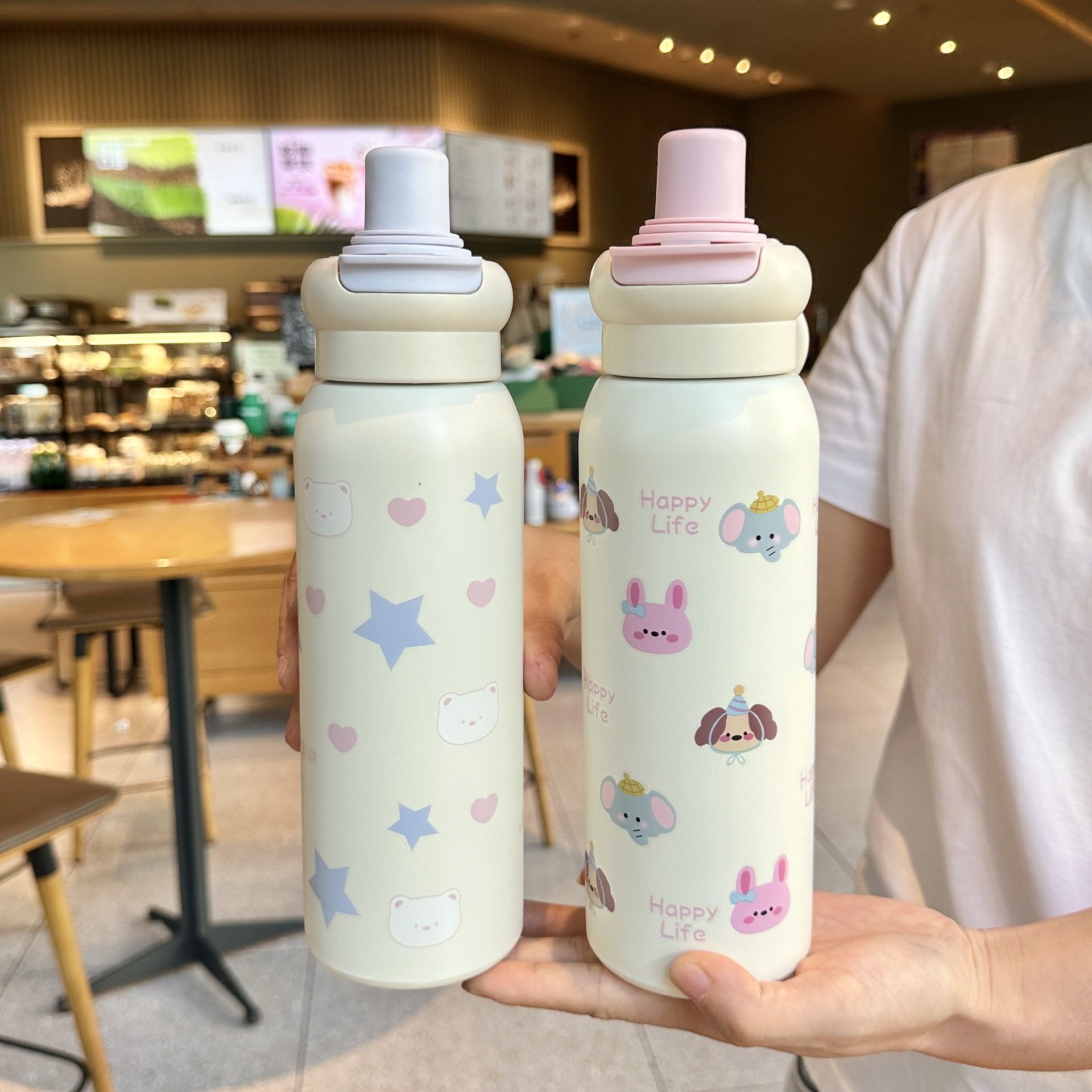 儿童吸管保温杯女生高颜值316不锈钢大容量儿童水杯学生上学杯子,淘宝优惠券,粉丝福利购,淘宝优惠卷