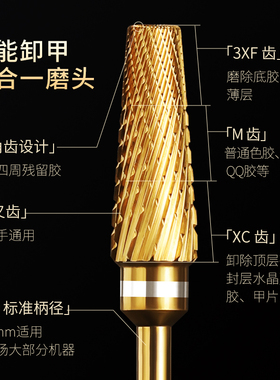 钨钢镀钛美甲专用卸甲前置打磨头