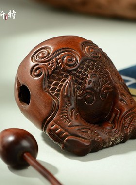 黄杨木木鱼法器实木家用实木木鱼解压打击乐Q器木雕摆件音质清脆