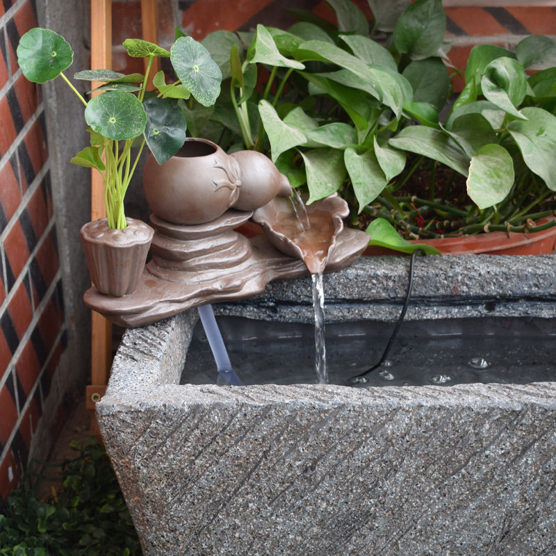 石槽鱼池缸陶瓷流水景观庭院花园阳台装饰配件循环增氧DIT养鱼,淘宝优惠券,粉丝福利购,淘宝优惠卷