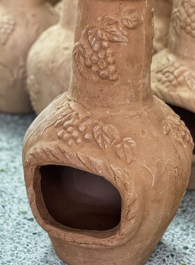 花园杂货红陶火炉 烧落叶r 别墅 庭院 客栈 民宿落地摆件壁炉 烤