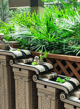 户外流水摆件室内阳台落s地大型中式鱼池景观貔貅招财庭院装饰造