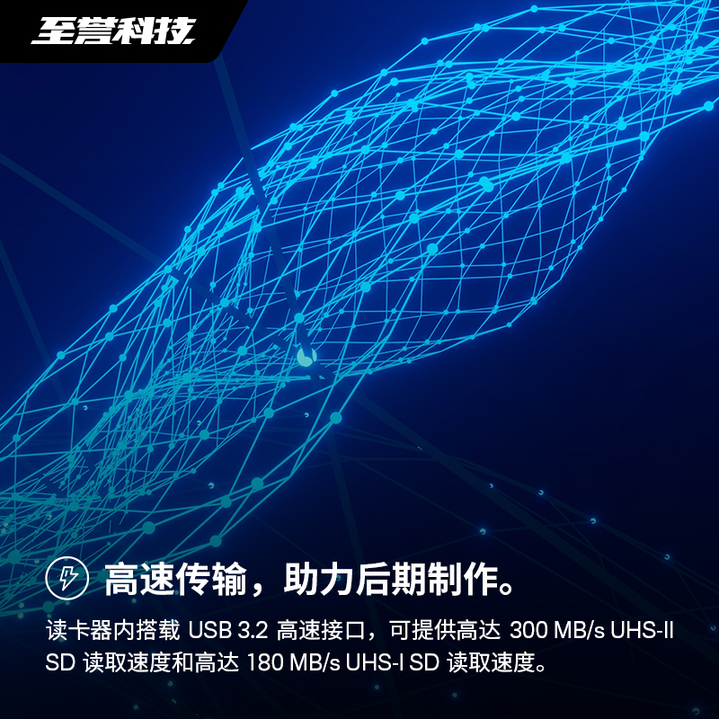 至誉科技UHS-II SD卡读卡器TF读卡器SD/TF二合一读卡器（5Gbps） - 图1