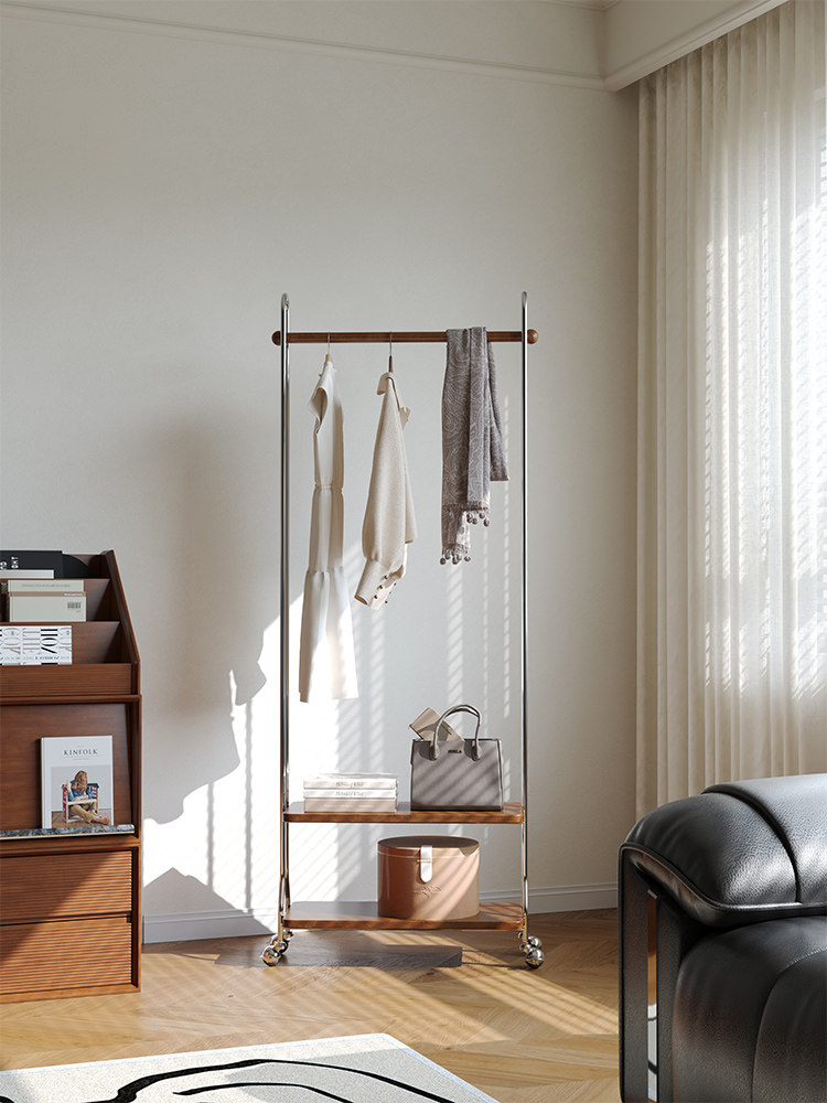 ?中古收纳挂衣架落地式卧室家用室内法式可移动衣帽架实木转角衣,淘宝优惠券,粉丝福利购,淘宝优惠卷