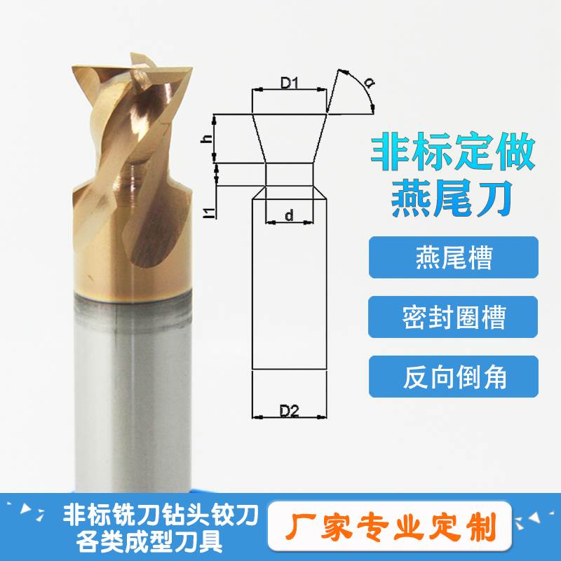 定制硬质合金燕尾槽铣刀定做钨钢锥度角度订非标成型T型内R倒角刀 - 图0