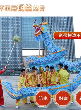 龙灯舞龙九节龙烫金布龙舞龙舞狮道具灯光龙头夜光U喷火龙学生整