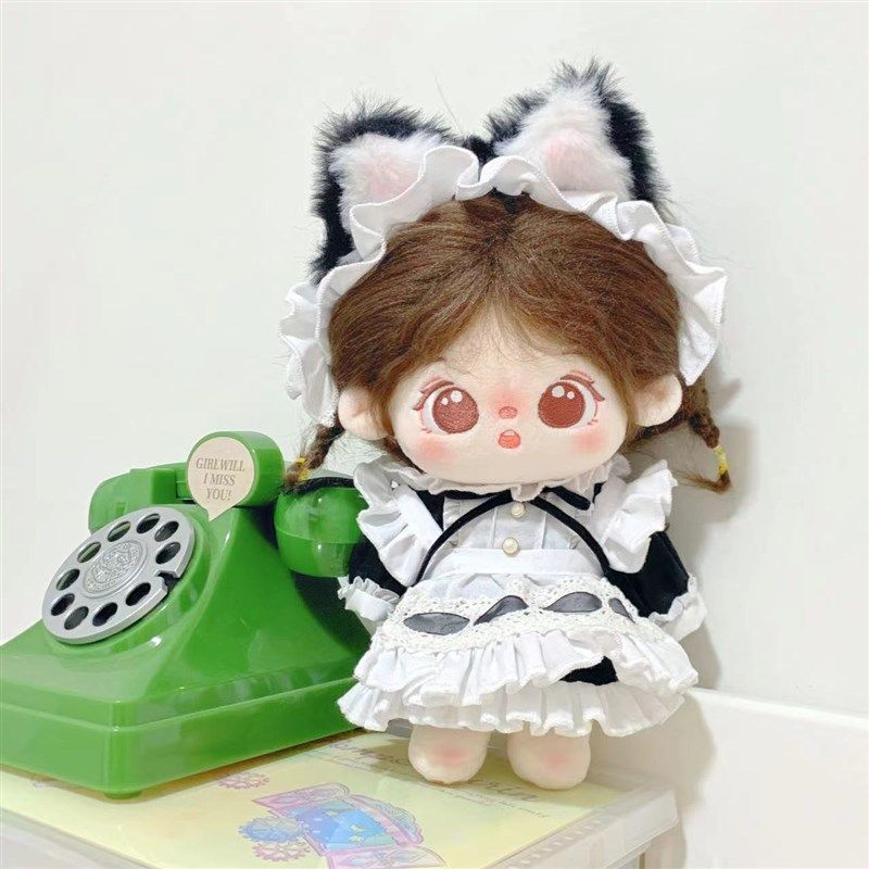 娃衣10cm/20cmo棉花娃娃黑白色猫耳女仆套装玩偶可爱公仔换装衣服,淘宝优惠券,粉丝福利购,淘宝优惠卷