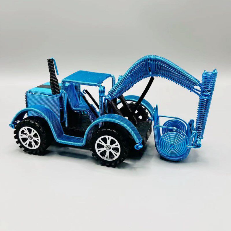 手工铝线编织挖掘机模型儿童玩具创意礼N物金属铁丝铲车工程车,淘宝优惠券,粉丝福利购,淘宝优惠卷