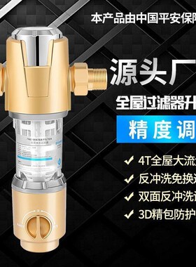 万向纯铜自动清洗前置净水器过滤器自来水龙头管道井水净化滤水器