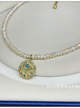 热卖白百何款珍珠项链女轻奢小众设计感锁骨毛衣配饰韩版时尚礼物