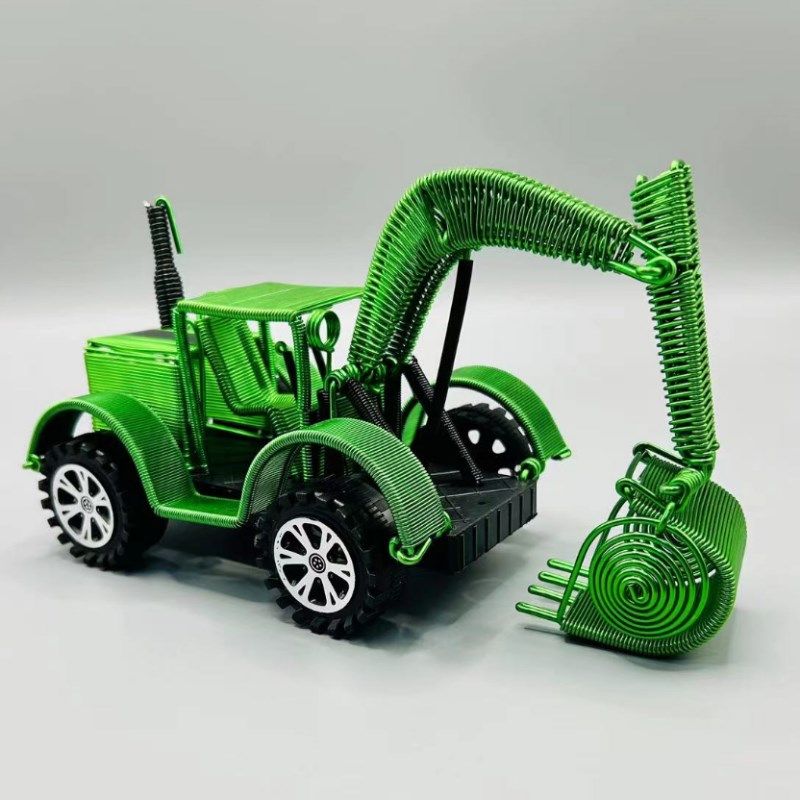 手工铝线编织挖掘机模型儿童玩具创意礼N物金属铁丝铲车工程车,淘宝优惠券,粉丝福利购,淘宝优惠卷