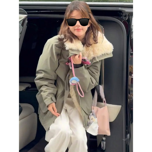 恋人赵露思阮妤同款羊羔毛派克服女冬季今年流行爆款冲锋衣外套潮 - 图2