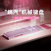 HP punk mechanical keyboard green shaft black black tea shaft game pink office cable computer electric race girl 3253