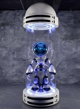 发光机器人c摆件大型落地酒吧KTV酒馆餐厅展厅科技感雕塑赛博朋克