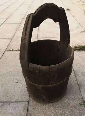 民俗老物件农村怀旧农具摆件木桶提篮斗笠米升P簸箕木犁搓衣板道