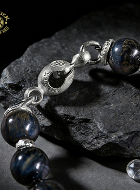 Arthur.k未定气候/狂言系列 天然猫眼手串男小众设计银饰串珠手链