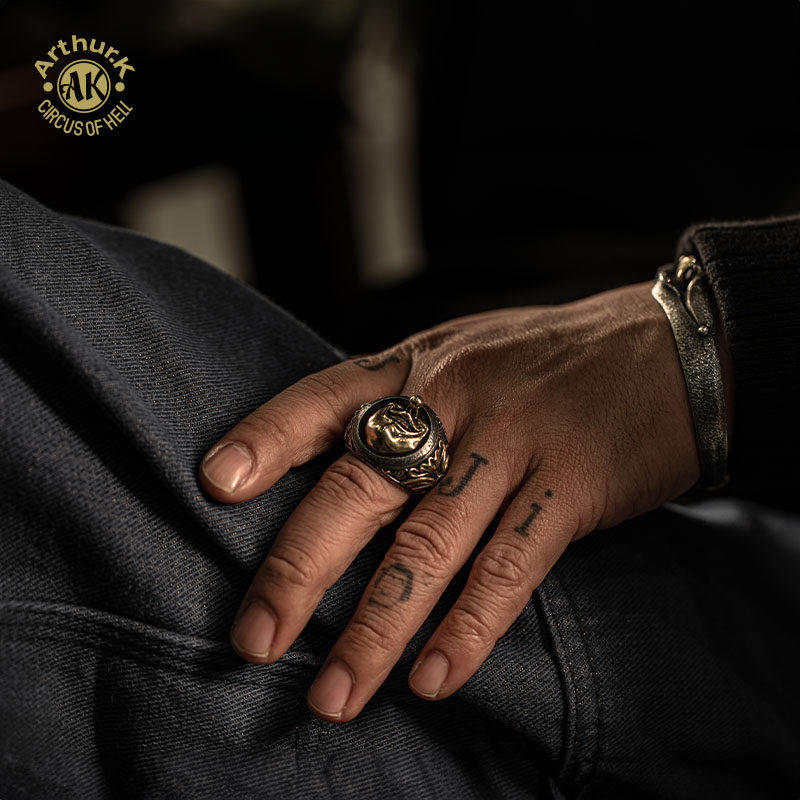 Arthur.K ring original design smiley face personality
