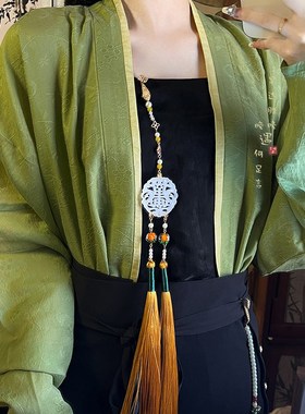 马面裙压襟禁步流苏玉佩腰间配饰女国风新中式古风汉服战国袍挂饰