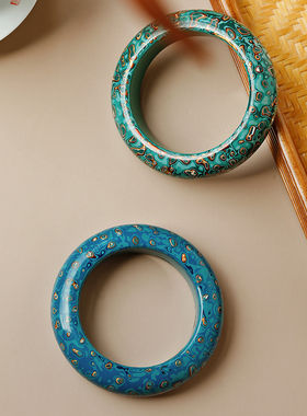 大漆贵妃镯酸枝内胎檀木手镯子男女士定制红木手环送女友礼物1153