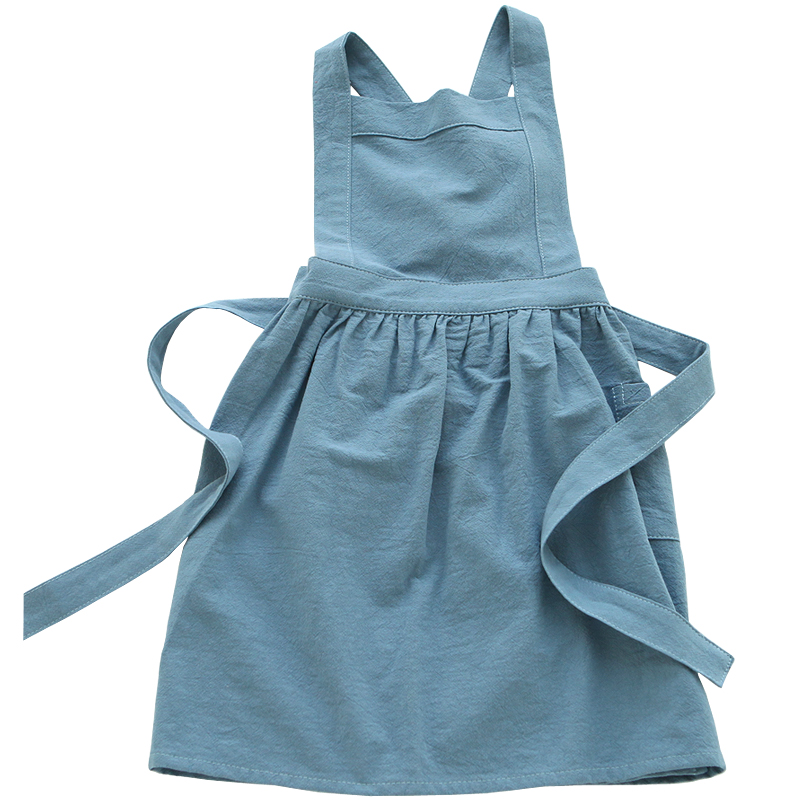 7607 Korean version of fashionable pure cotton kindergarten baby eating apron small children's bib painting reverse wear smock apron
