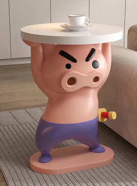 卡通肥嘟嘟左卫门客厅沙发旁边落地边几角几可移动装饰.床头柜摆