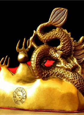 开运铜龙摆件避火龙厨房在西北z方角乾位乾卦火烧天门化解招财镇