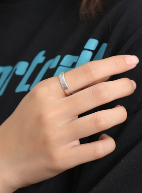 指纹情侣戒指对戒diy定制999纯银手工送男女朋友一对生日刻字礼物