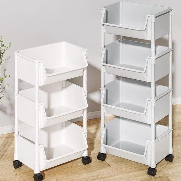 Vegetable cart storage rack floor-standing living room snack fruit household multi-layer basket storage bookshelf kitchen mobile rack