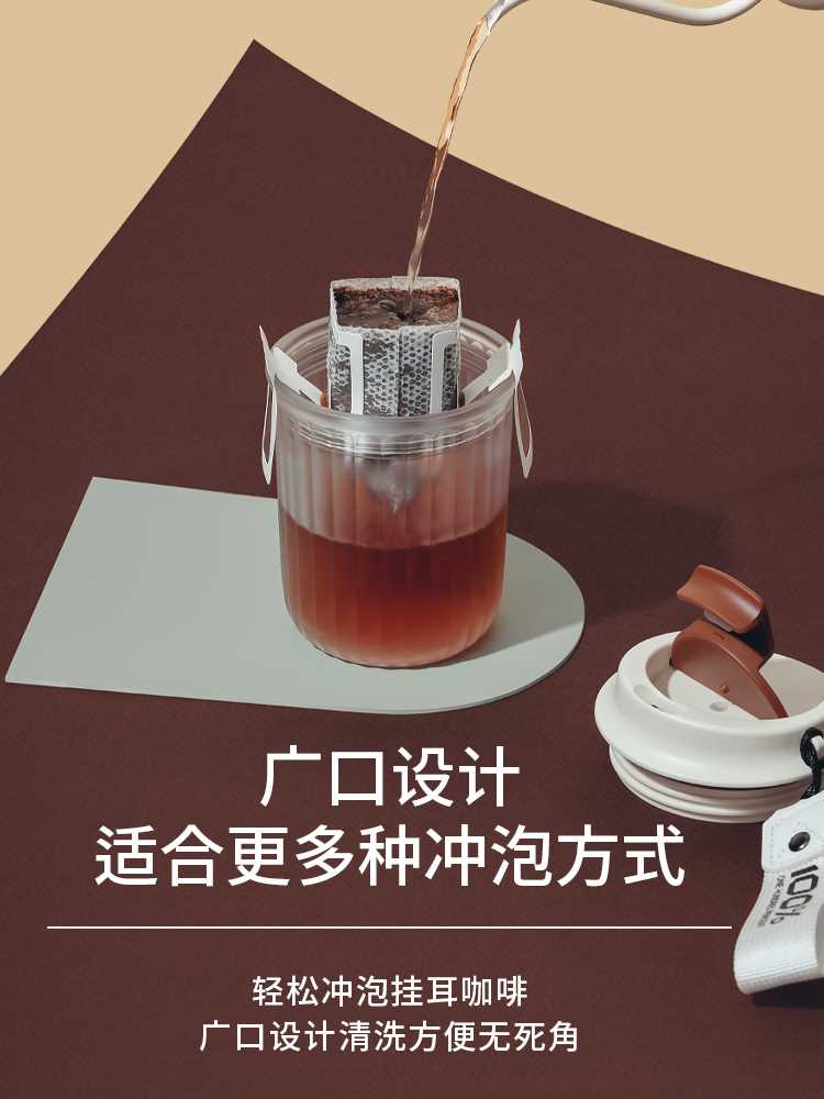 100%咖啡杯随行杯高颜值玻璃杯随手便携水杯女新款2024tritan杯子 - 图2