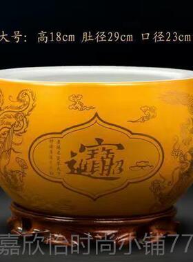 正品景德镇陶瓷器聚礼宝盆客玄关风水摆件招财进宝盆业开品装厅饰