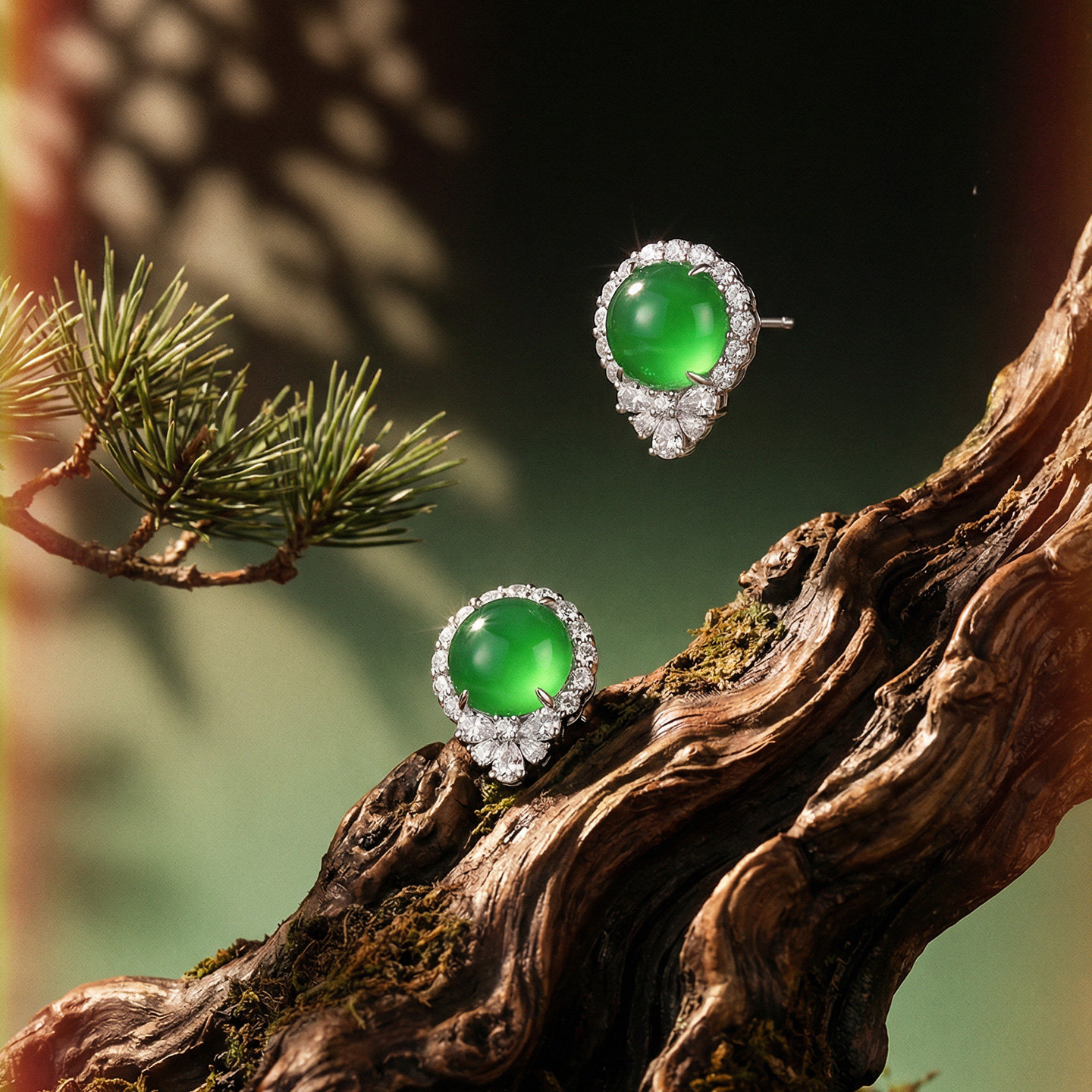 AILEQ镀K金天然玉髓满绿新品蛋面果珠耳钉爆款铜合金品质珠宝耳环,淘宝优惠券,粉丝福利购,淘宝优惠卷