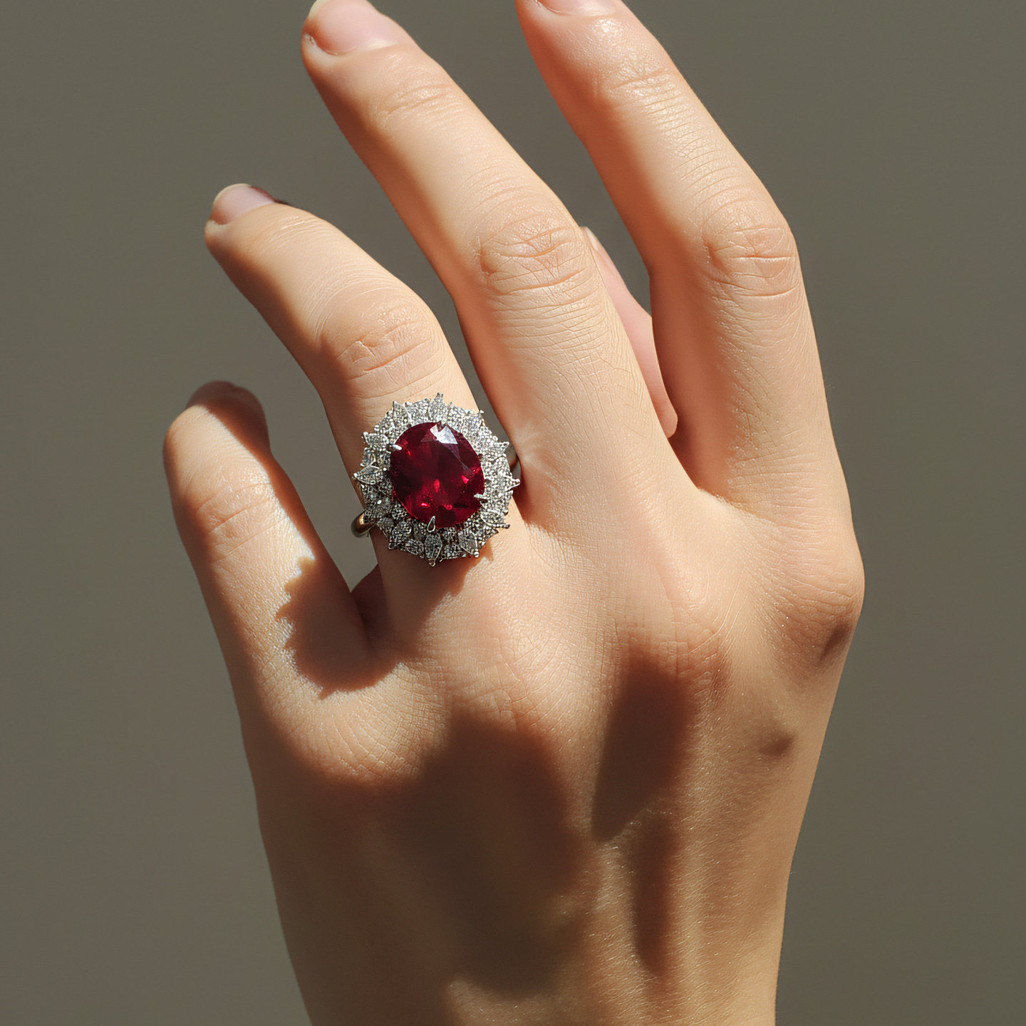 AILEQ cultured ruby silver ring