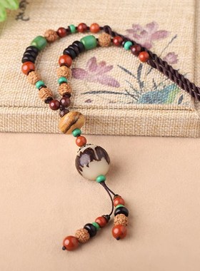 复古民族风毛衣链长款古典女吊坠挂饰配饰项链挂件秋冬季女款饰品