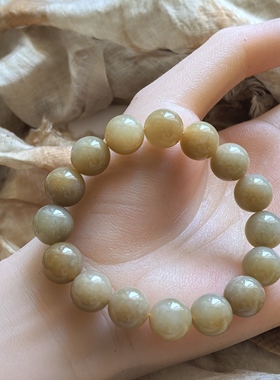 新疆和田玉且末奶糖12mm手串天然玉石非完美