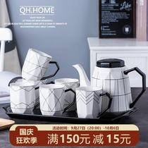 Diamond Ceramic Watertool Suit Home Cold Water Kettle Suit Living Room Tea Set Water Cup heat-resistant large teapot