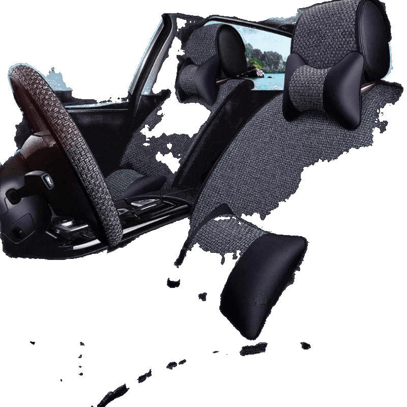 Q2Q四季通用坐垫两座五座七座亚麻免捆绑汽车坐垫,淘宝优惠券,粉丝福利购,淘宝优惠卷