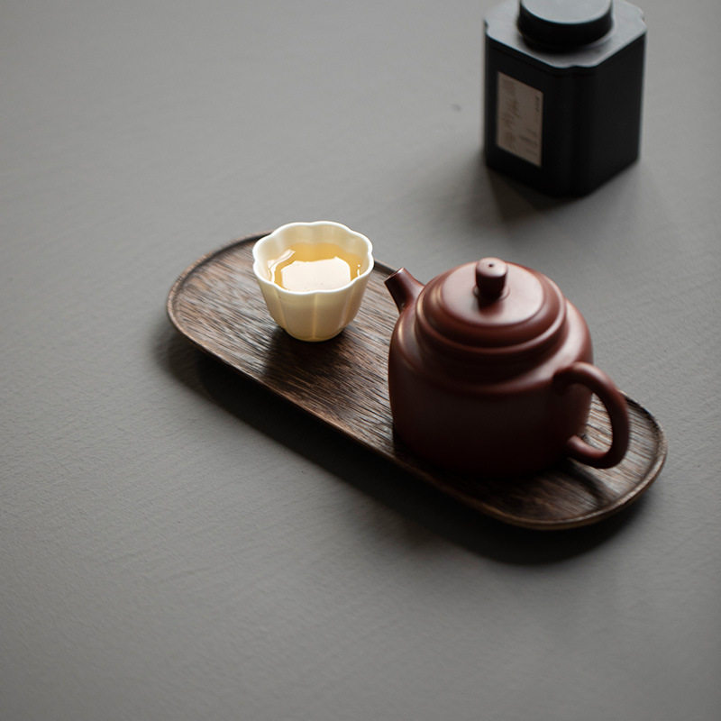 观岚胡桃木壶承干泡台椭圆托盘小型茶盘实木复古茶壶垫茶具零配件,淘宝优惠券,粉丝福利购,淘宝优惠卷