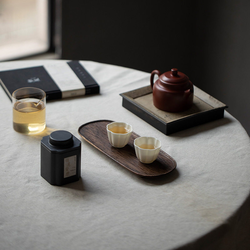 观岚胡桃木壶承干泡台椭圆托盘小型茶盘实木复古茶壶垫茶具零配件,淘宝优惠券,粉丝福利购,淘宝优惠卷