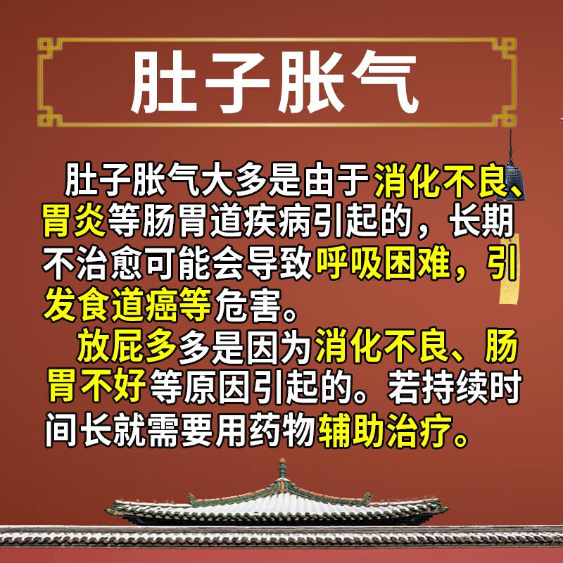 治胃胀气屁多调理肠胃肠道功能紊乱胀气打嗝不消化调理肠胃消胀片