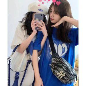 克莱因蓝短袖t恤女姐妹装2022年夏季新款国潮美式闺蜜装上衣