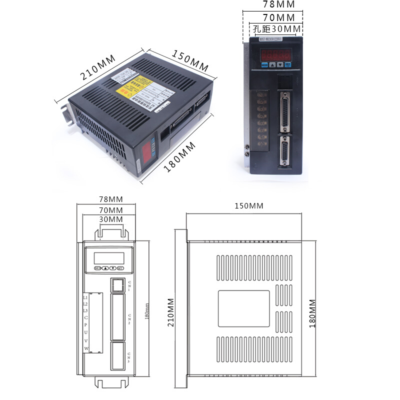 亿丰90ST-M04025伺服电机套装4N.M 1KW交流伺服电机+驱动器包邮 - 图1