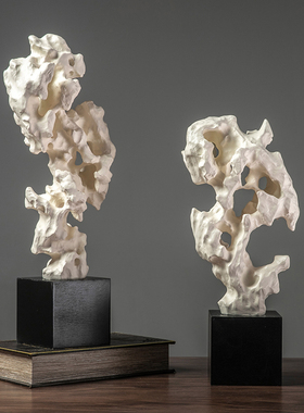 新中式仿真树脂太湖石摆件家居客厅玄关酒柜酒店软装X工艺品装饰