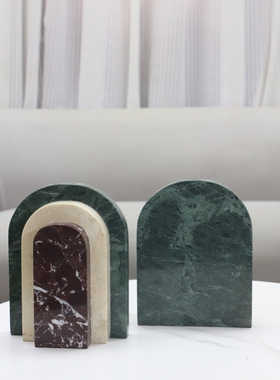 北欧创意拼接大理石m书挡书立架摆件客厅玄关酒柜书房酒店家居装