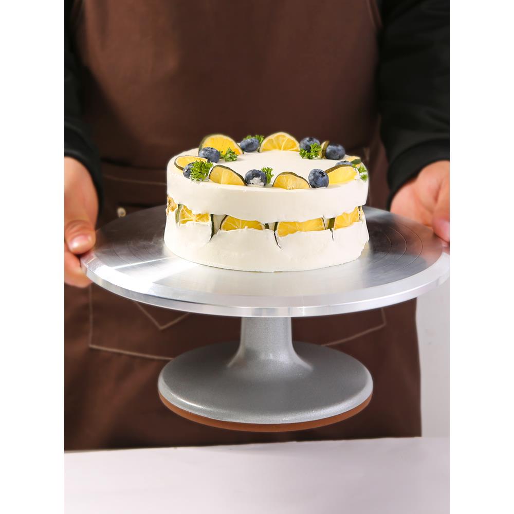 裱花台烘焙工具套装铝合金托台旋转抹面家用商用裱花转台蛋糕转盘 - 图0