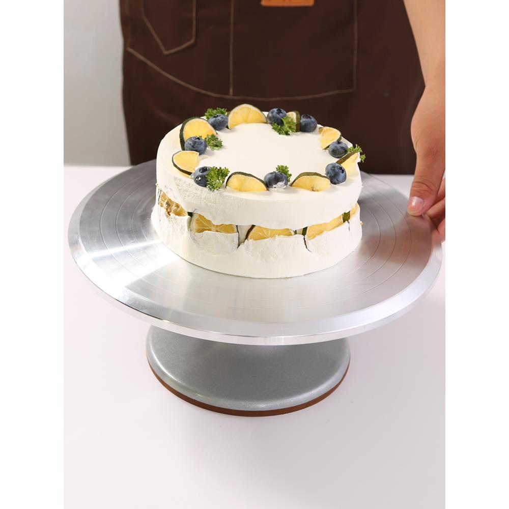 裱花台烘焙工具套装铝合金托台旋转抹面家用商用裱花转台蛋糕转盘 - 图2