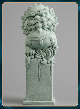 摆设大家居瑞招财号青造景砂石鱼缸狮子客厅装饰玄关摆件